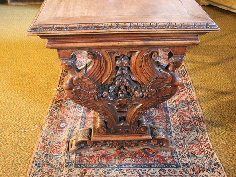 Wood 19th Century Neoclassical Library Table For Sale