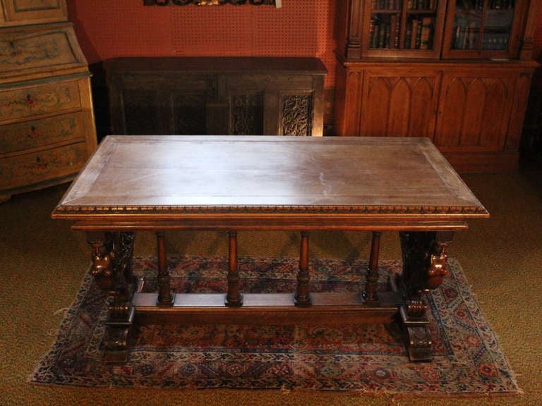 19th Century Neoclassical Library Table For Sale 3