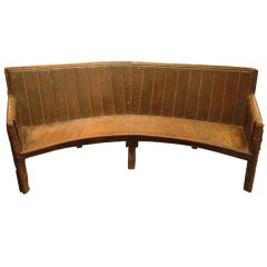 Antique English Curved Settle