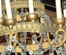 Crystal Pair of  Italian Chandeliers For Sale