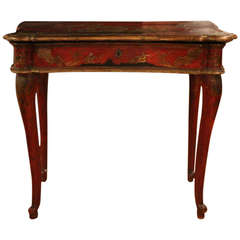 Italian Red Lacquered Dressing Table