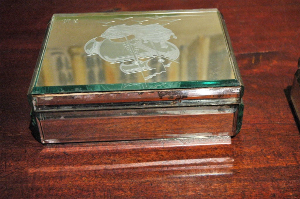 18th Century and Earlier Pair of Mirrored Boxes For Sale