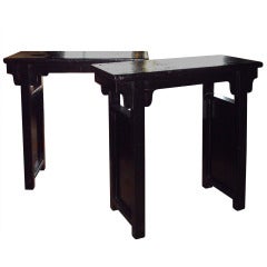 Chinese Black Lacquered Alter Tables