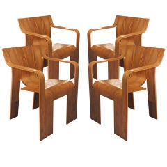Danish Laminated Beech Strip Chairs