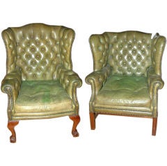 Two English Wing Chairs