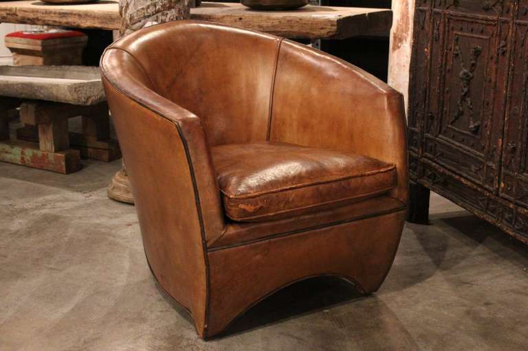 Leather armchair by Bart Van Bekhoven, Holland.