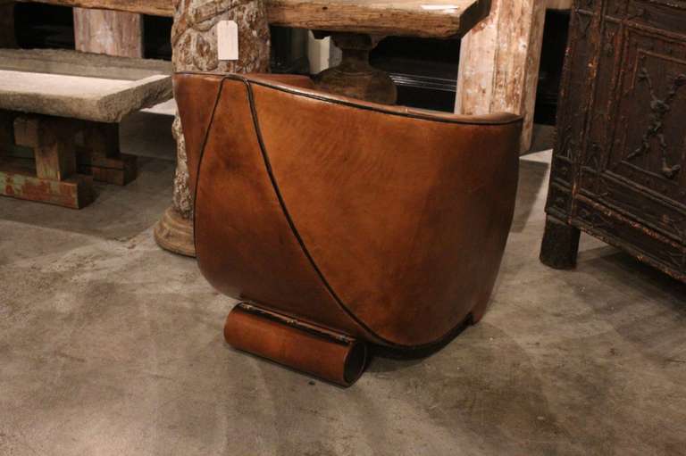 Mid-20th Century Leather Armchair by Bart Van Bekhoven, Holland