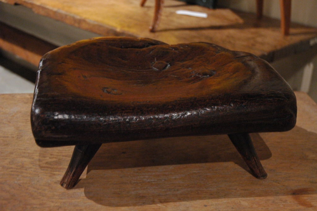18th Century and Earlier English Primitive Stool For Sale