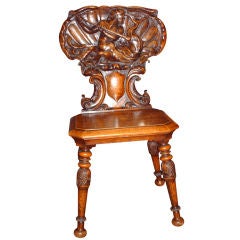 Italian Walnut Hall Chair