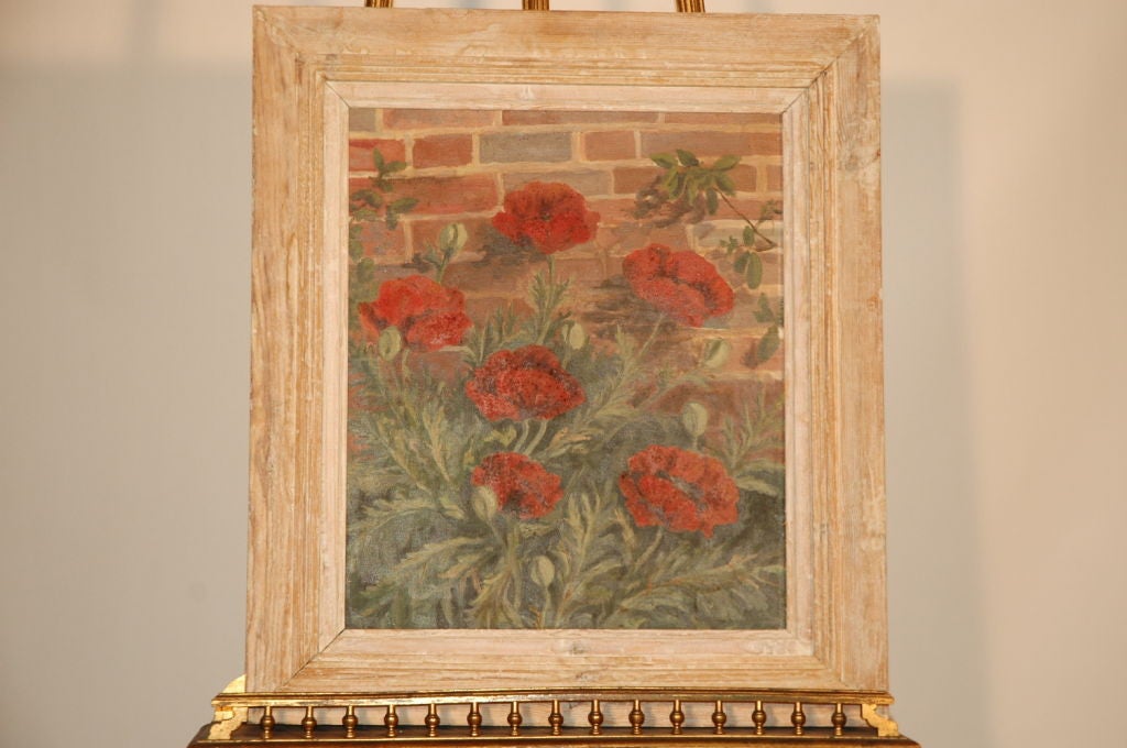 English Painting of Flowers in Frame