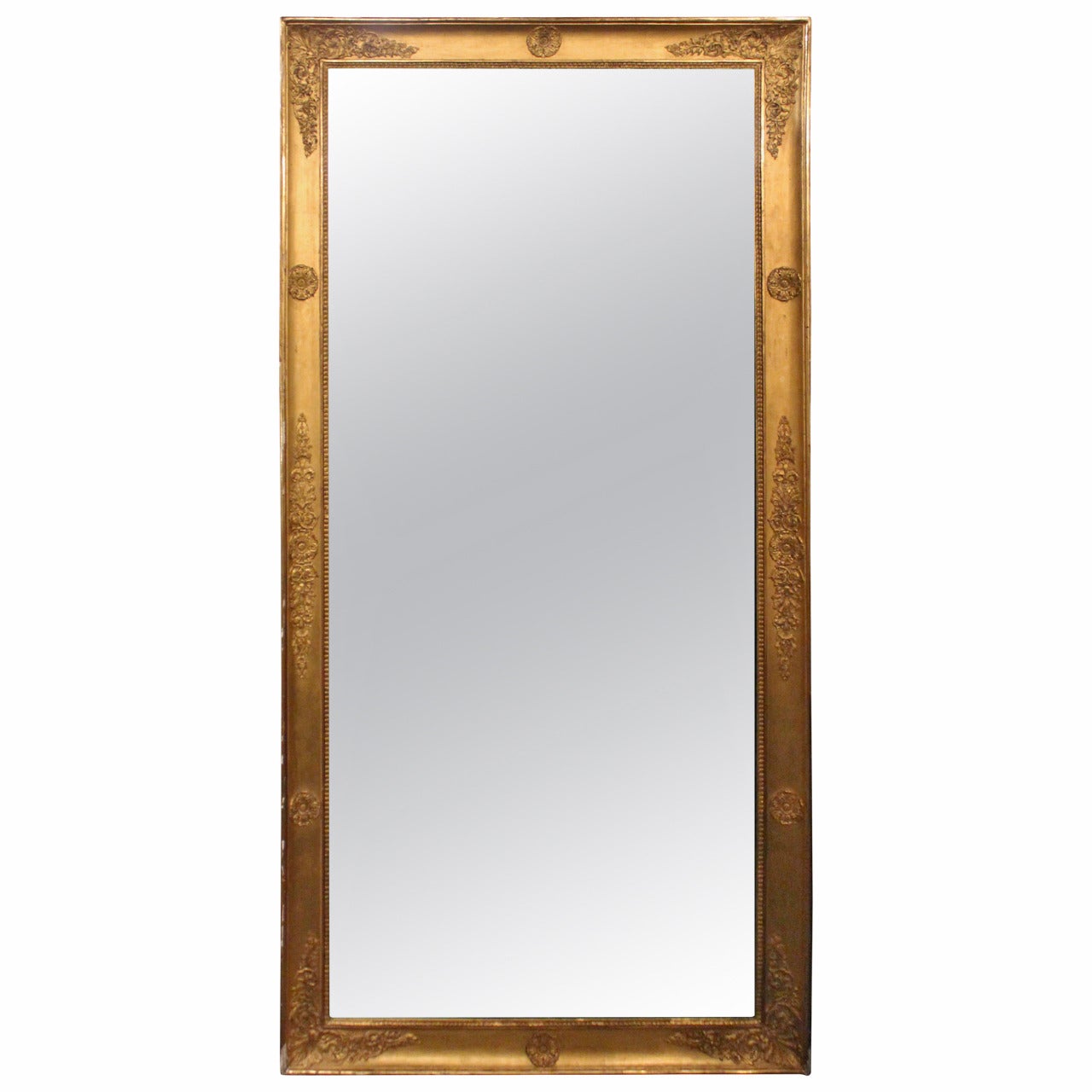French Tall Mirror in Gilt Frame For Sale