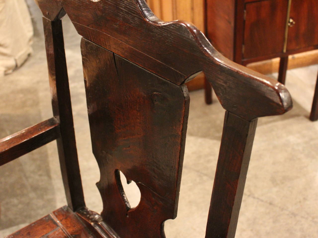 Welsh Oak Chair with Cupboard below Seat For Sale 1