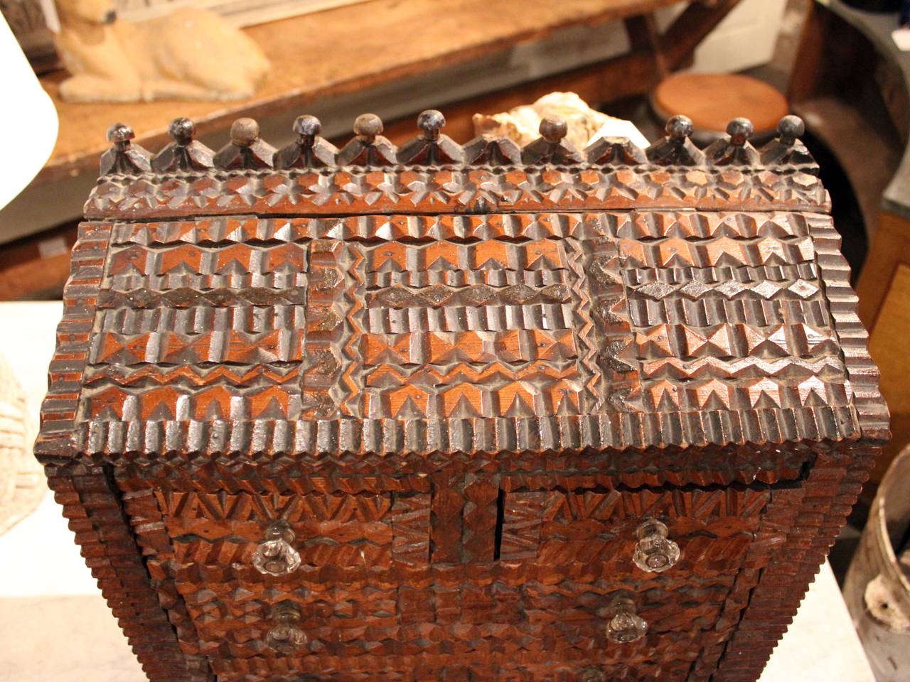 Wood Arts and Crafts Miniature Chest from Austria For Sale