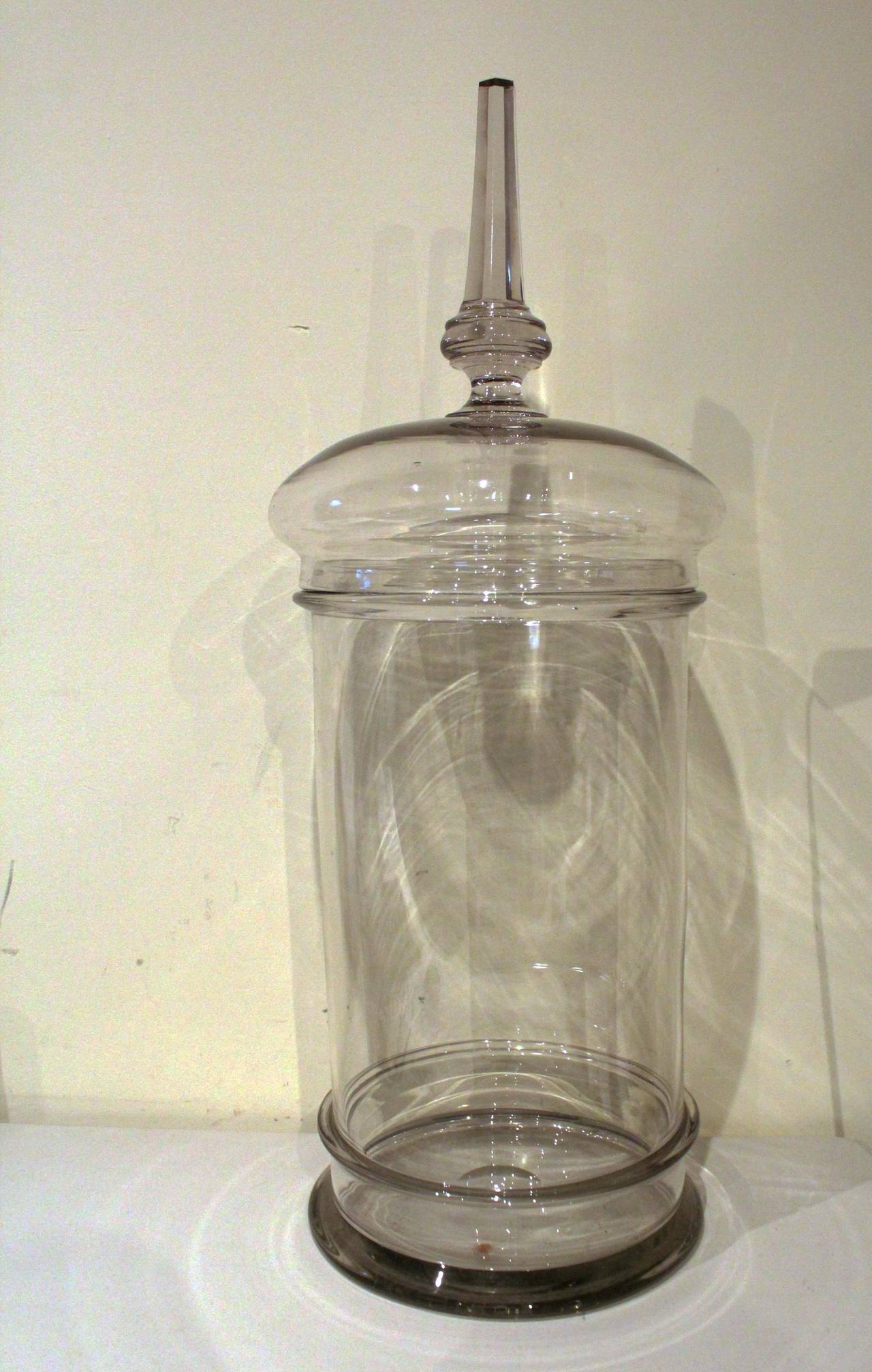French Large Glass and Crystal Pharmacy Jar For Sale 1