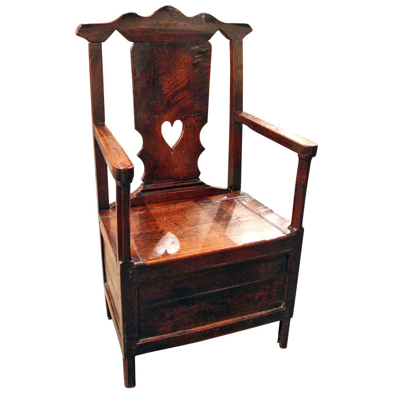 Welsh Oak Chair with Cupboard below Seat For Sale