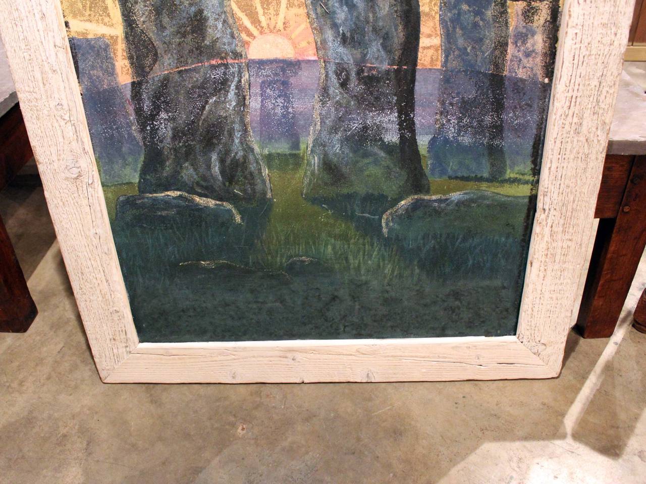 Wood English Stonehenge Painting For Sale