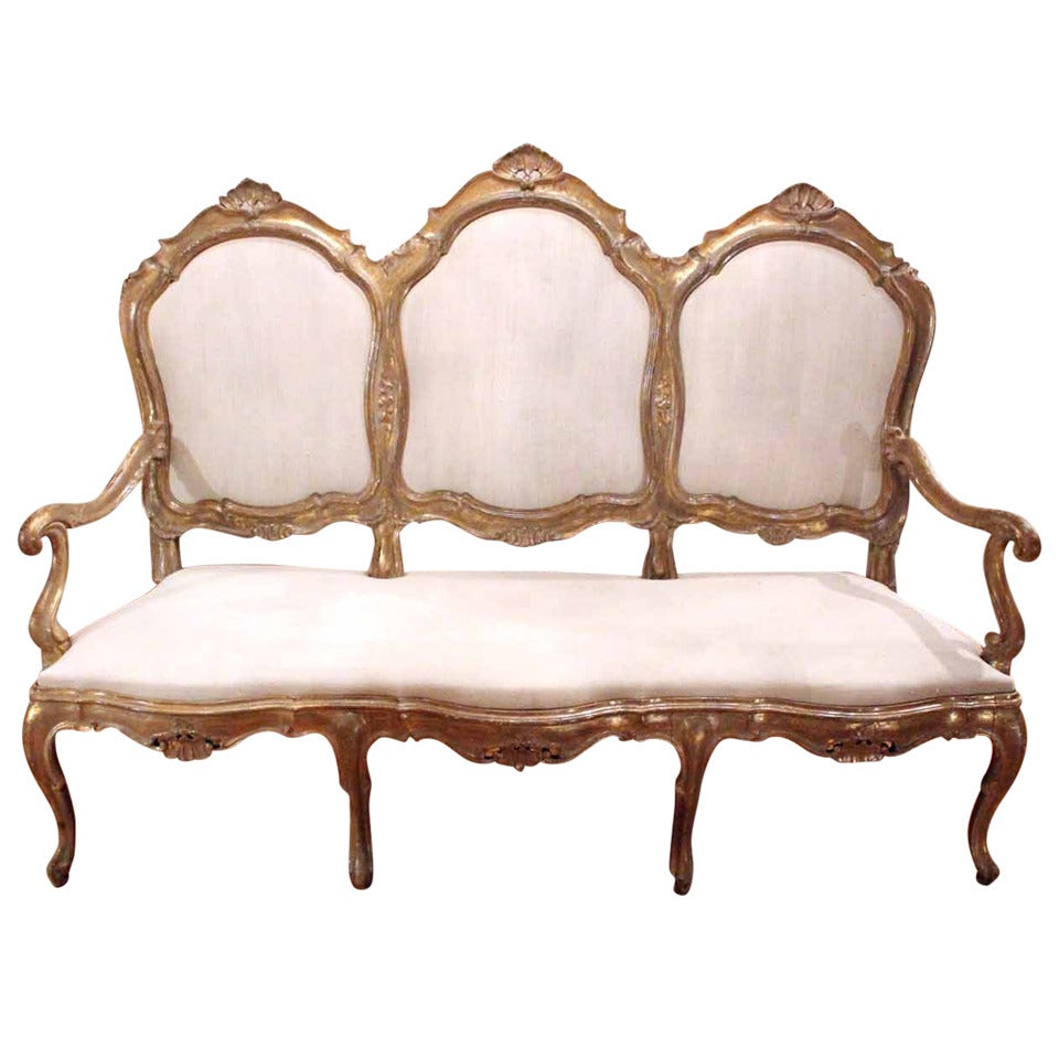 Italian Gilded Sofa For Sale