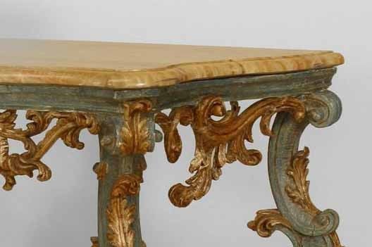 Gilt Pair of Italian Consoles For Sale