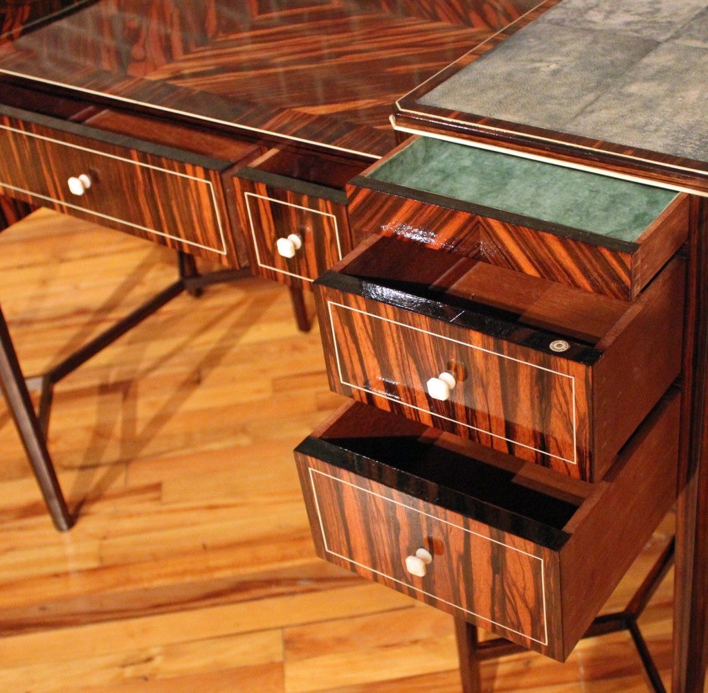 English Shagreen Heal's Desk w/Chair