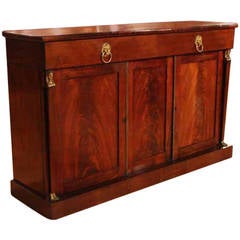 Scarce Egyptian Style, Regency Mahogany English Sideboard