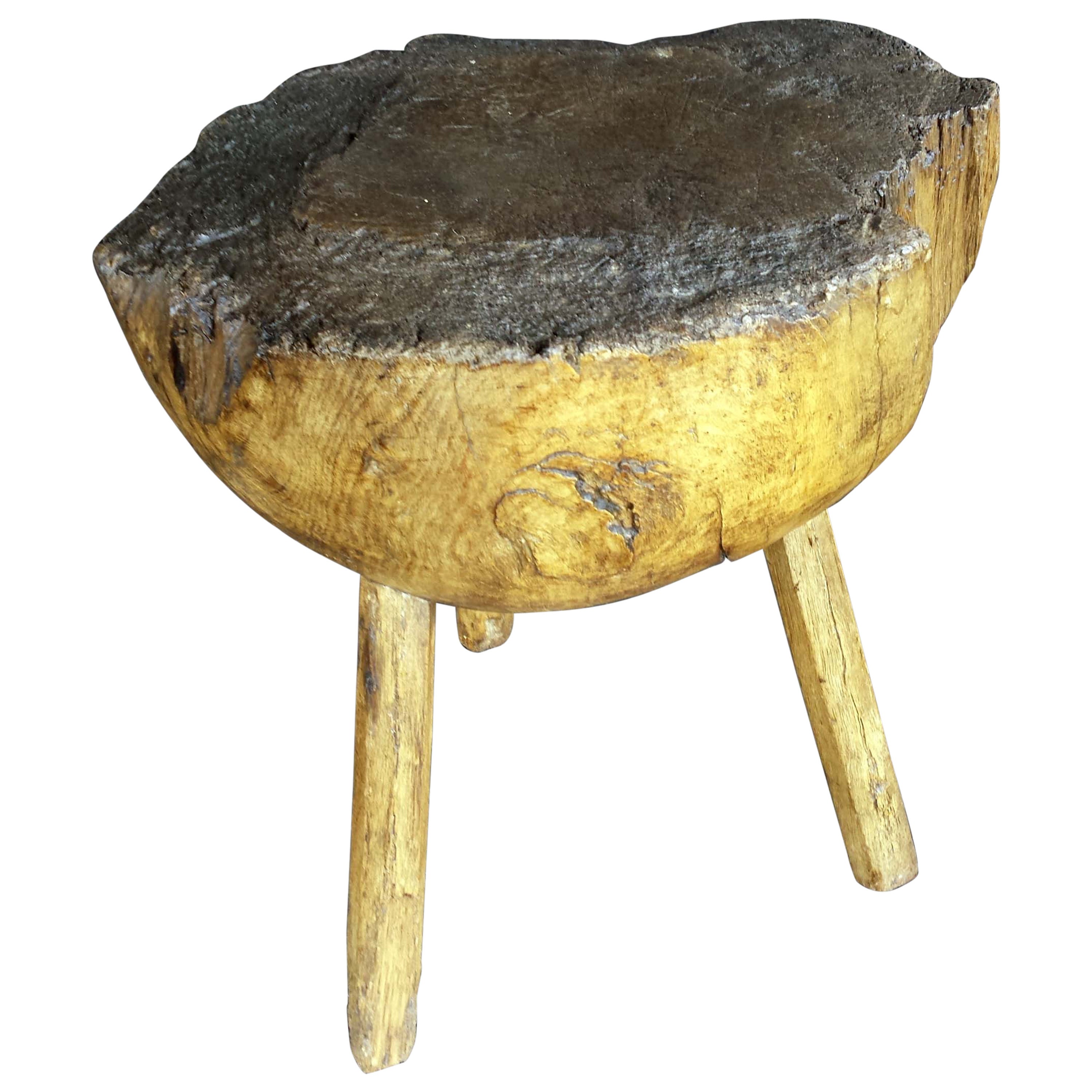 English Primitive Chopping Block Table For Sale