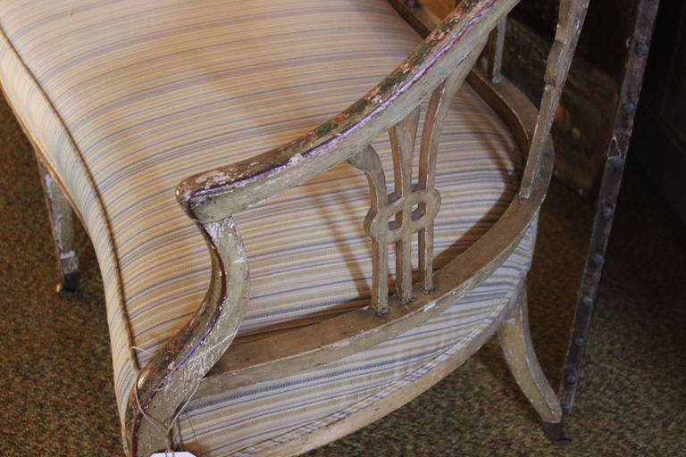 George lll Adams Style Pastel Settee For Sale 1