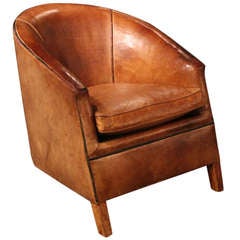 Leather Club Chair By Dutch Architect Bart Van Bekhoven