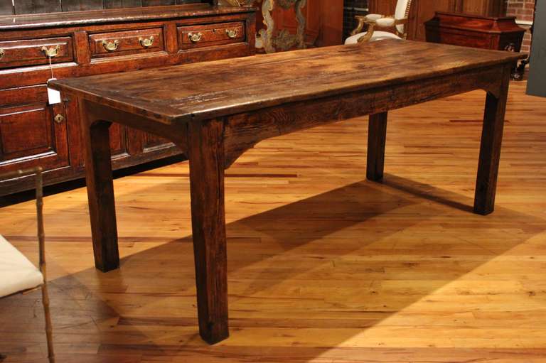 French Ash Refectory Table In Good Condition For Sale In High Point, NC