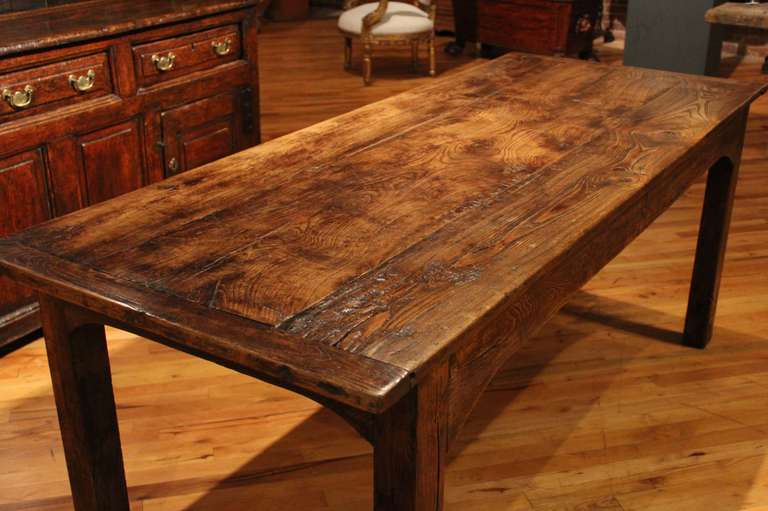 19th Century French Ash Refectory Table For Sale