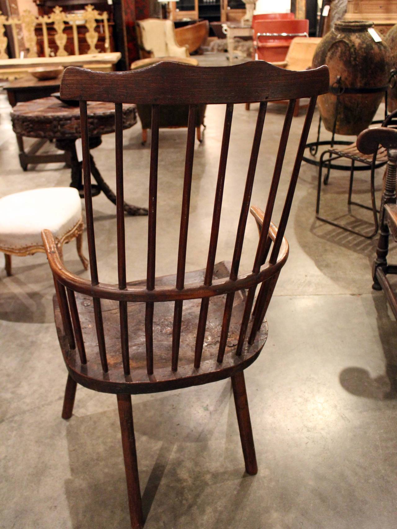 English Lancashire Primitive Chair In Good Condition In High Point, NC