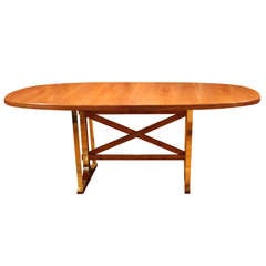 Italian Brass and Cherry Center Table