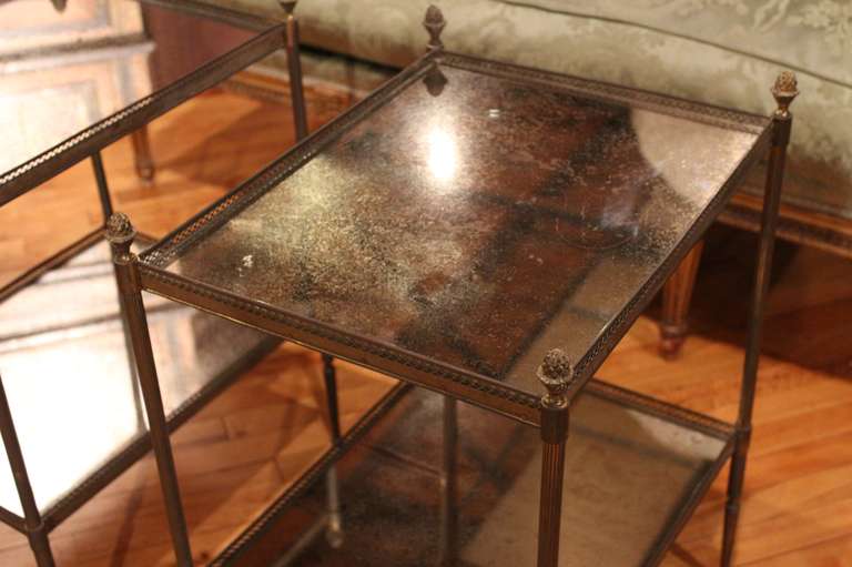 20th Century Pair Of Baques Mirror Tables