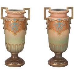 Pair Art Noveau Style Mantle Vases