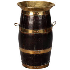 19th Century Oak and Brass Coopered Jug