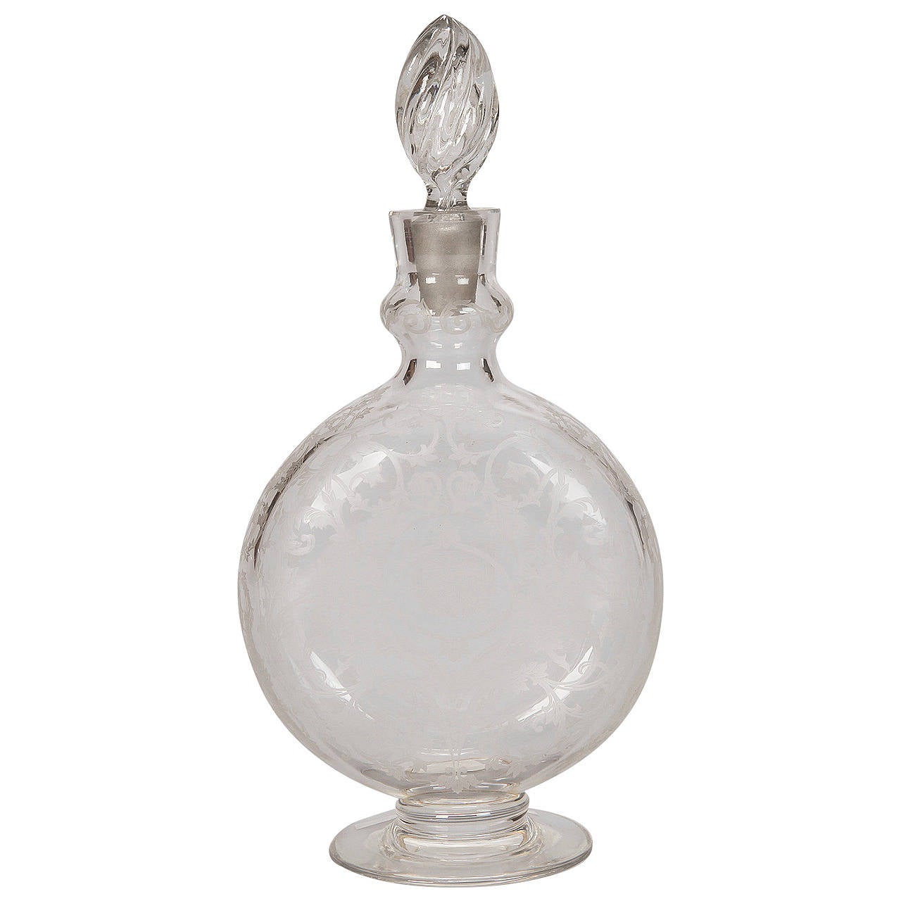Baccarat Signed Etched Glass Decanter at 1stDibs