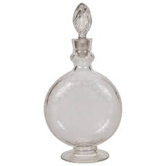 Vintage Baccarat Signed Etched Glass Decanter