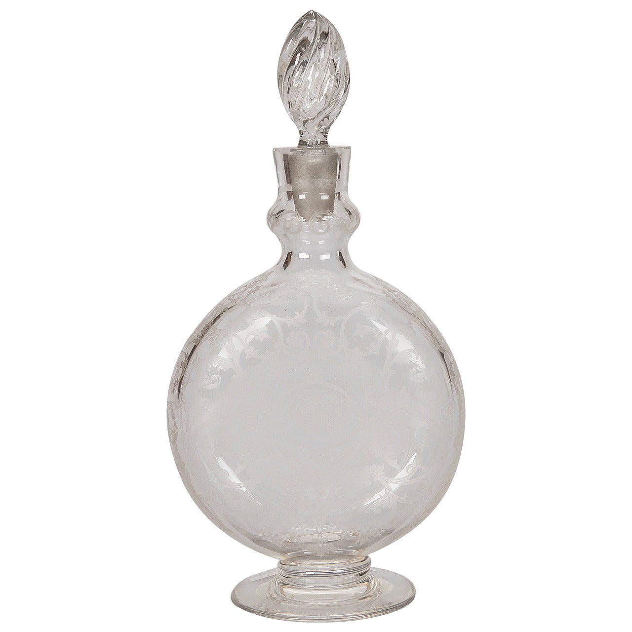 Baccarat Signed Etched Glass Decanter