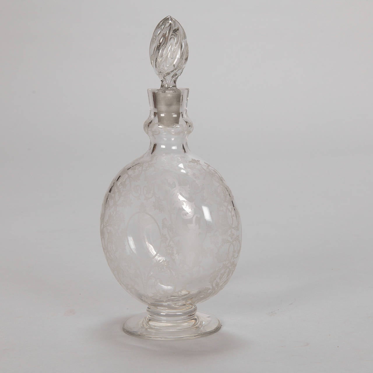 French Baccarat Signed Etched Glass Decanter