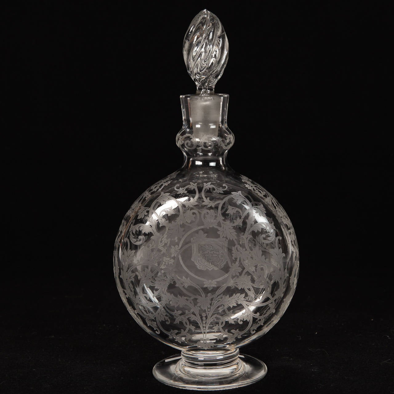 Baccarat Signed Etched Glass Decanter 1