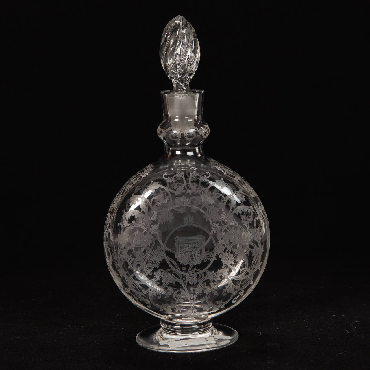Baccarat Signed Etched Glass Decanter at 1stDibs