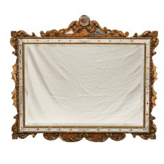 Italian Wall Mirror with Unusual Carved Frame