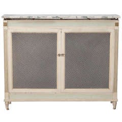 Directoire Style Painted Console with Marble Top