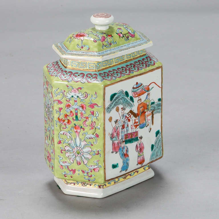 19th Century Famille Verte Chinese Ginger Jar In Good Condition In Troy, MI