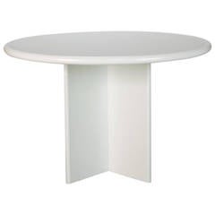 Mid Century White Lacquered Round Table 12