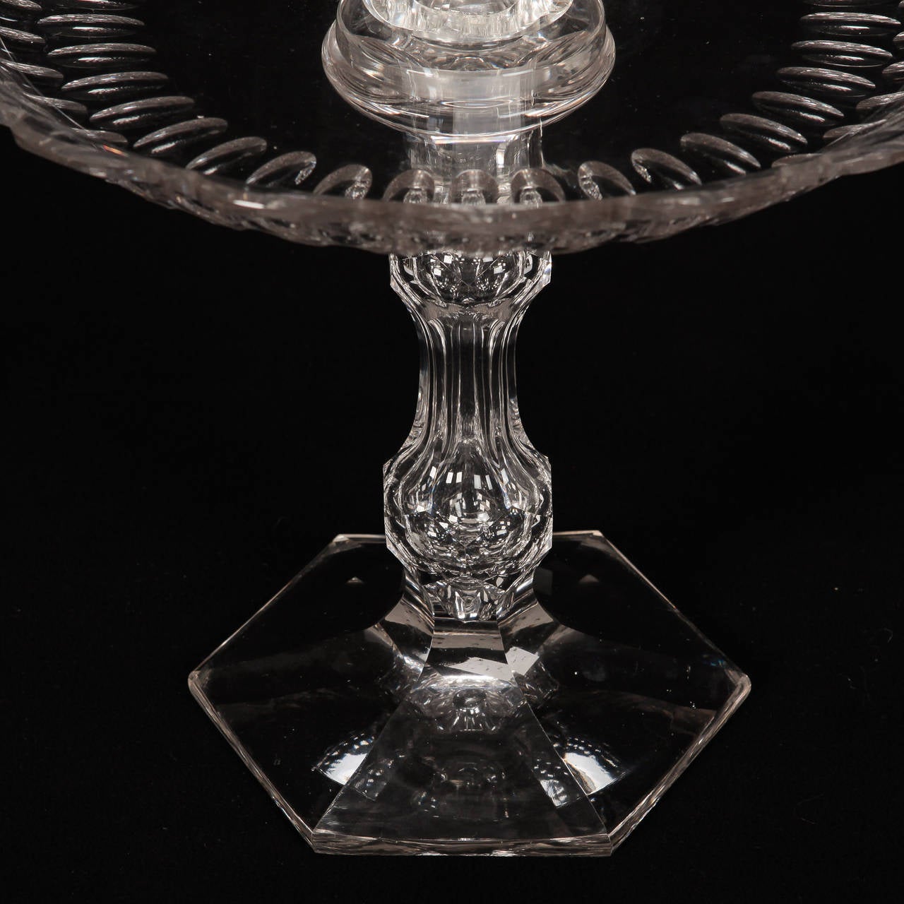 Tall Cut Crystal English Tiered Centerpiece 1