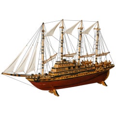 Circa 1900s Tall Wood Model Ship