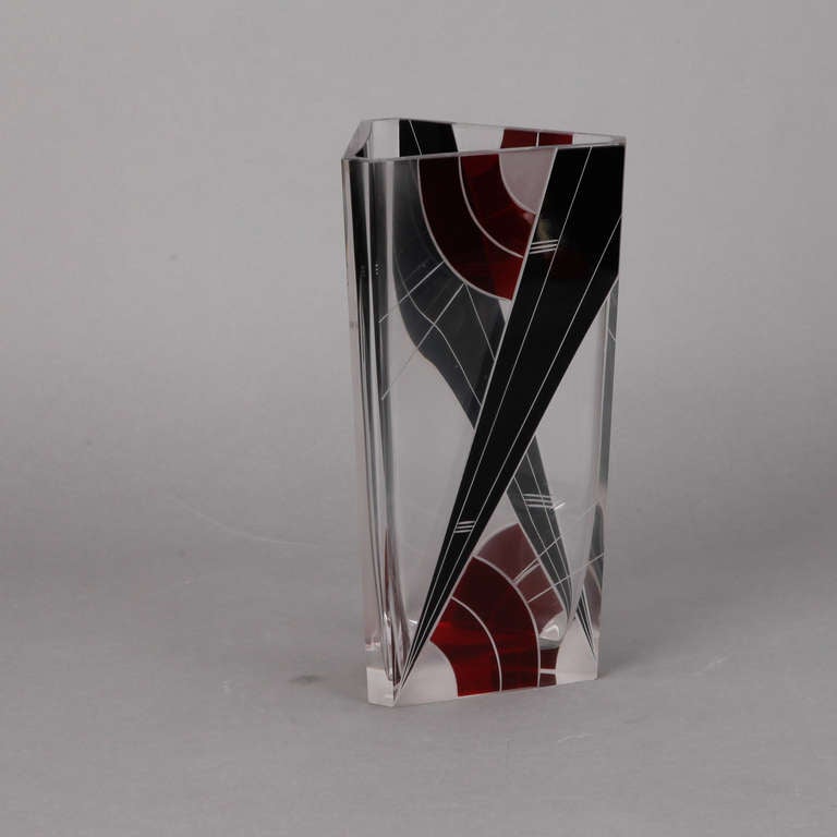 red and black vase