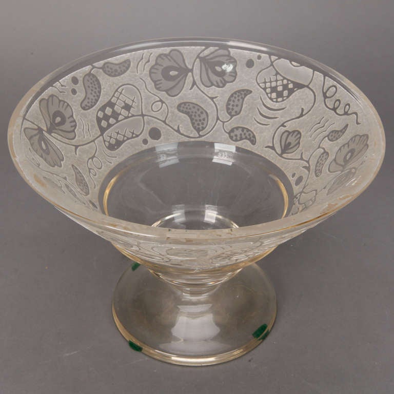clear glass pedestal bowl