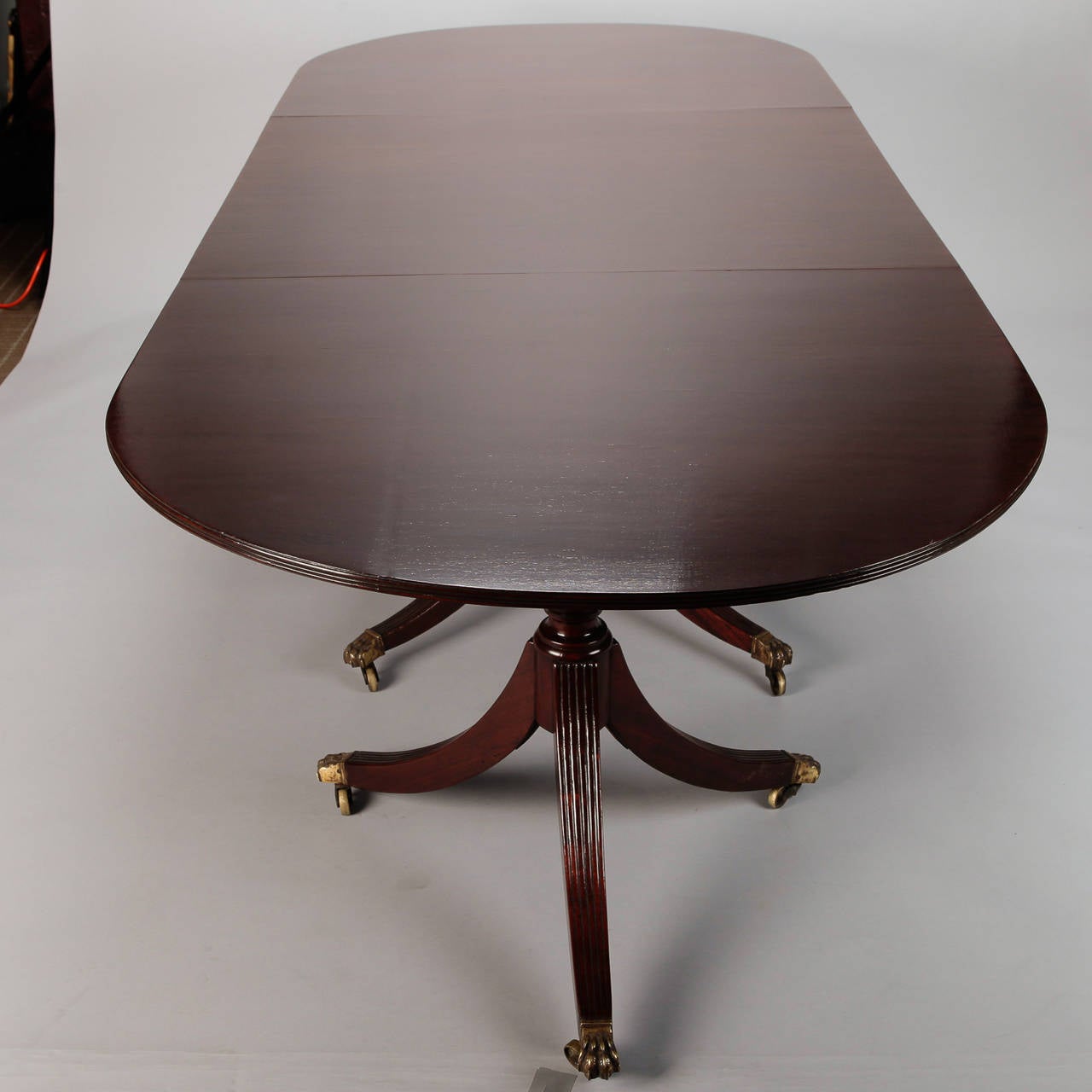 English Antique Mahogany Triple Pedestal Dining Table 2