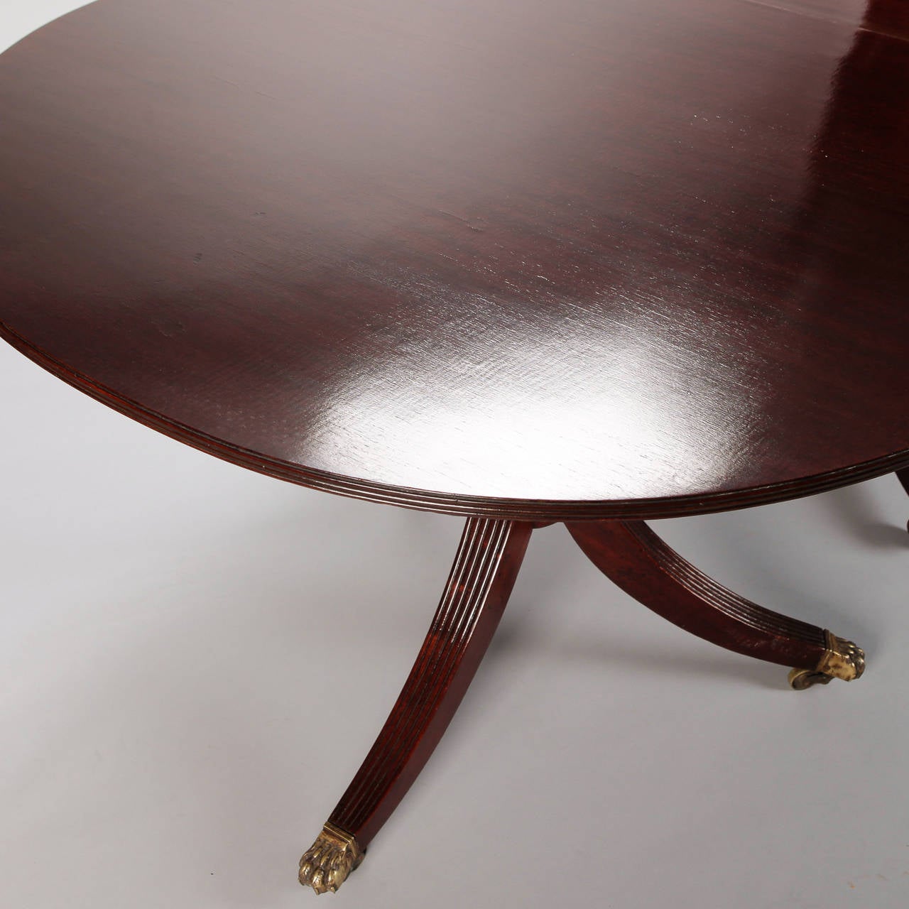 British English Antique Mahogany Triple Pedestal Dining Table